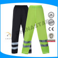 Yellow reflective safety pants with mesh lining